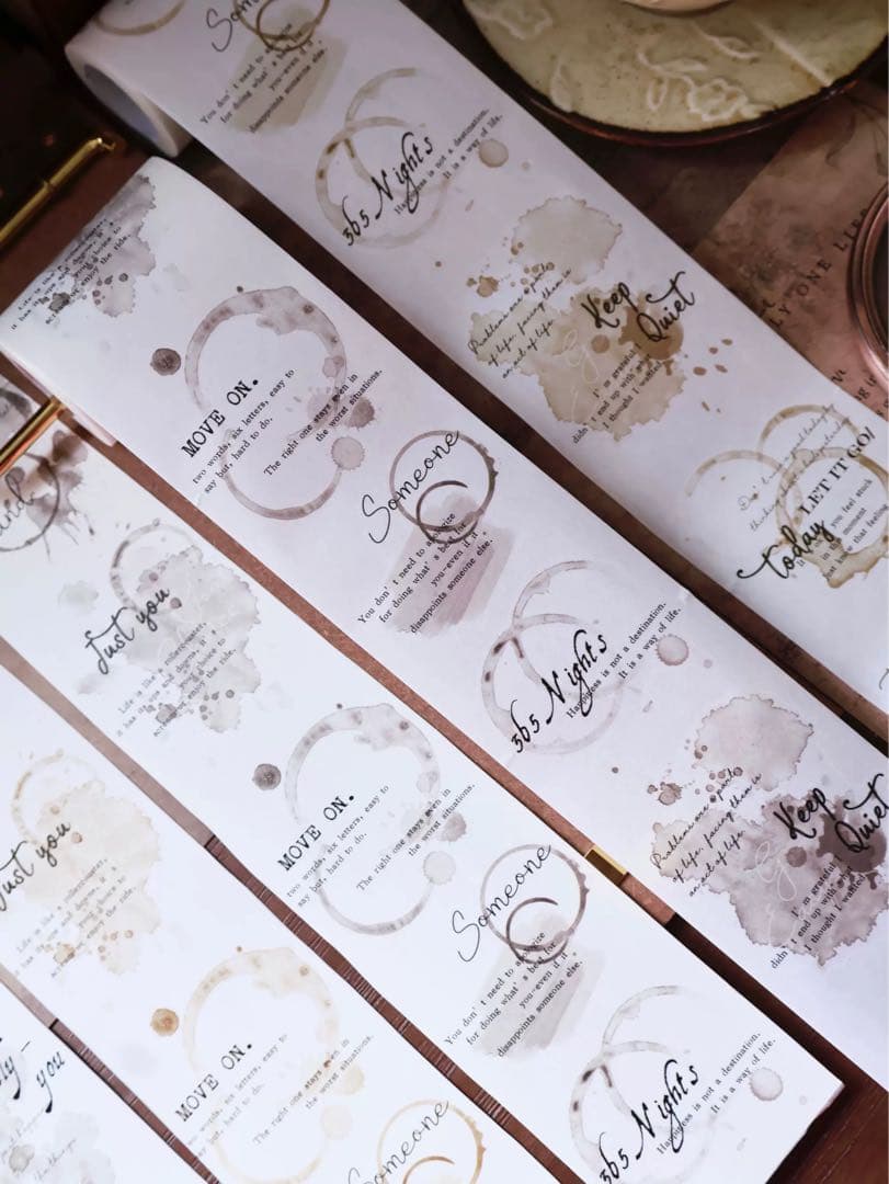 壹洱原创《咖啡渍》海外マスキングテープ　マステ 【2556】