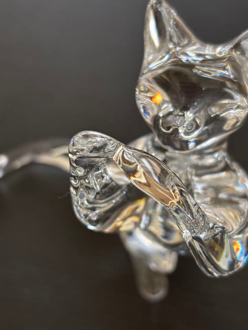希少❣️色々なポーズが楽しめるバカラ アクロバット キャット クリスタル 美品