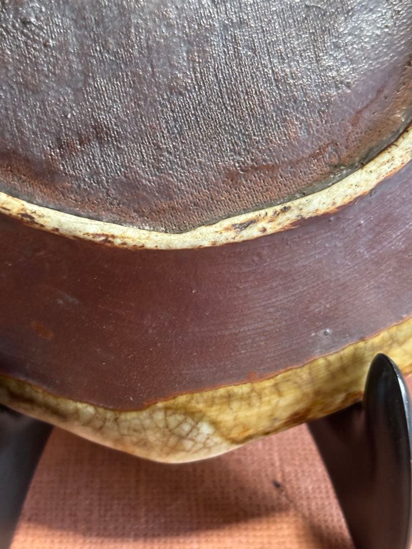 初期鍋島錆緑釉蕪形五寸皿　検松ケ谷