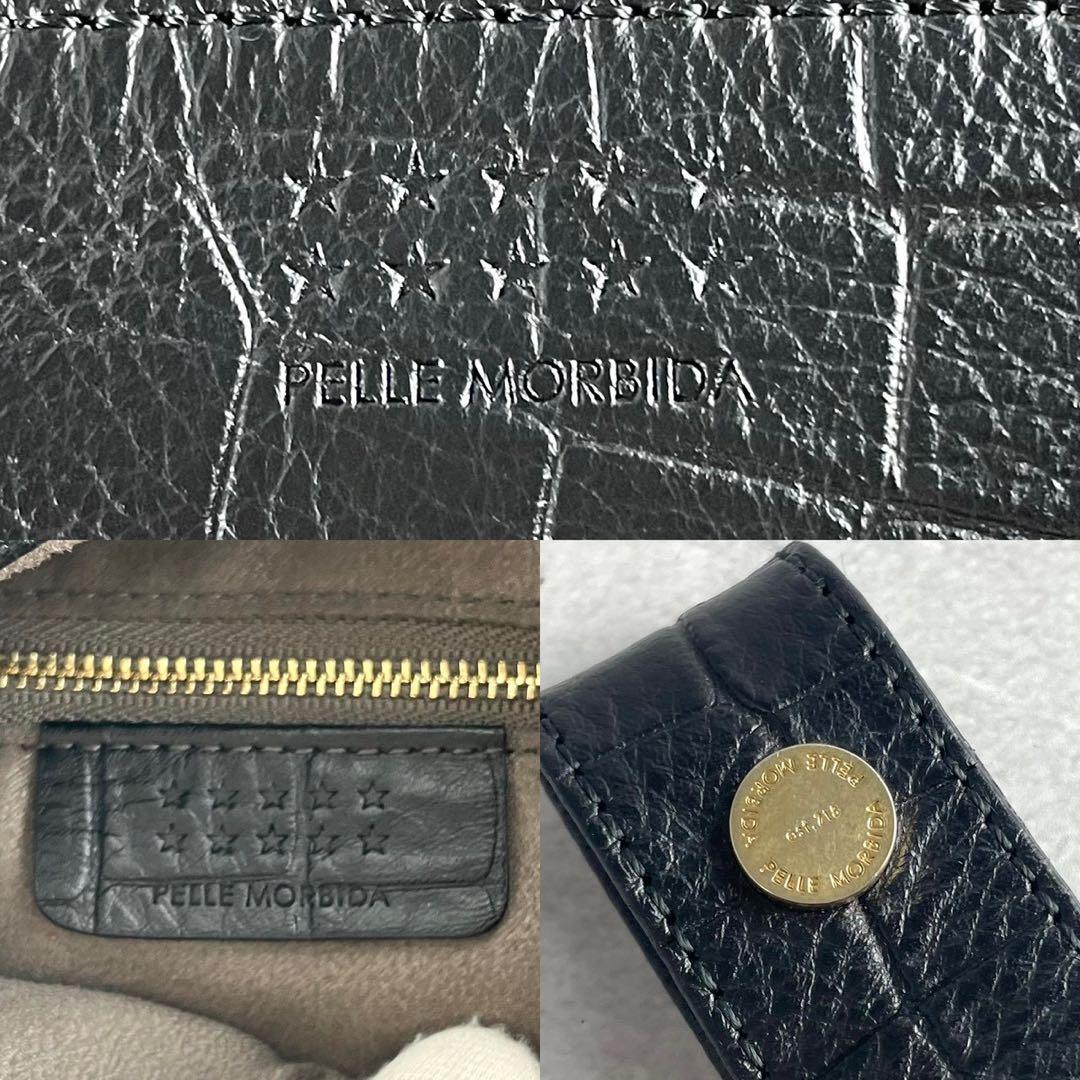 【極美品 限定モデル】 ペッレモルビダ ハンドバッグ スエード レザー クロコ