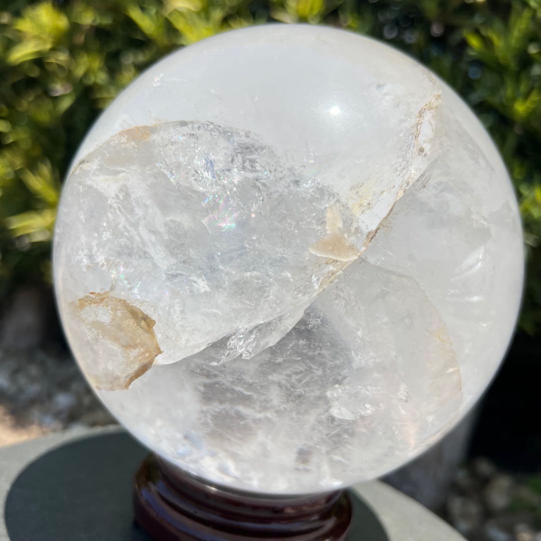 ✳️存在際立つ美麗超大玉‼️✨レインボー ヒマラヤ水晶 丸玉 天然石 原石 置物