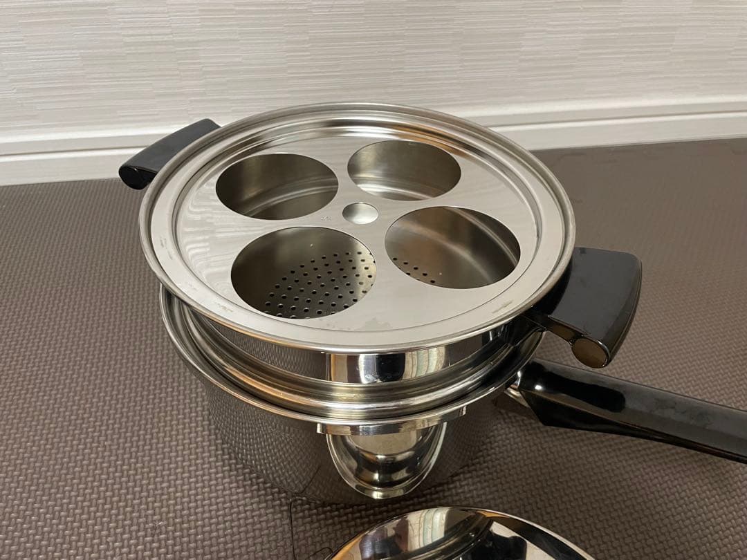 ステンレス鍋 蒸し器付き
