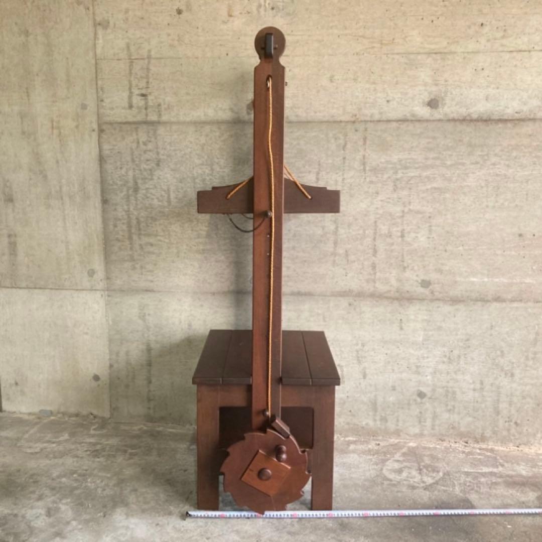 オールドカリモク ラック キャビネット 飾り棚 滑車 木製 レア 希少 レトロ