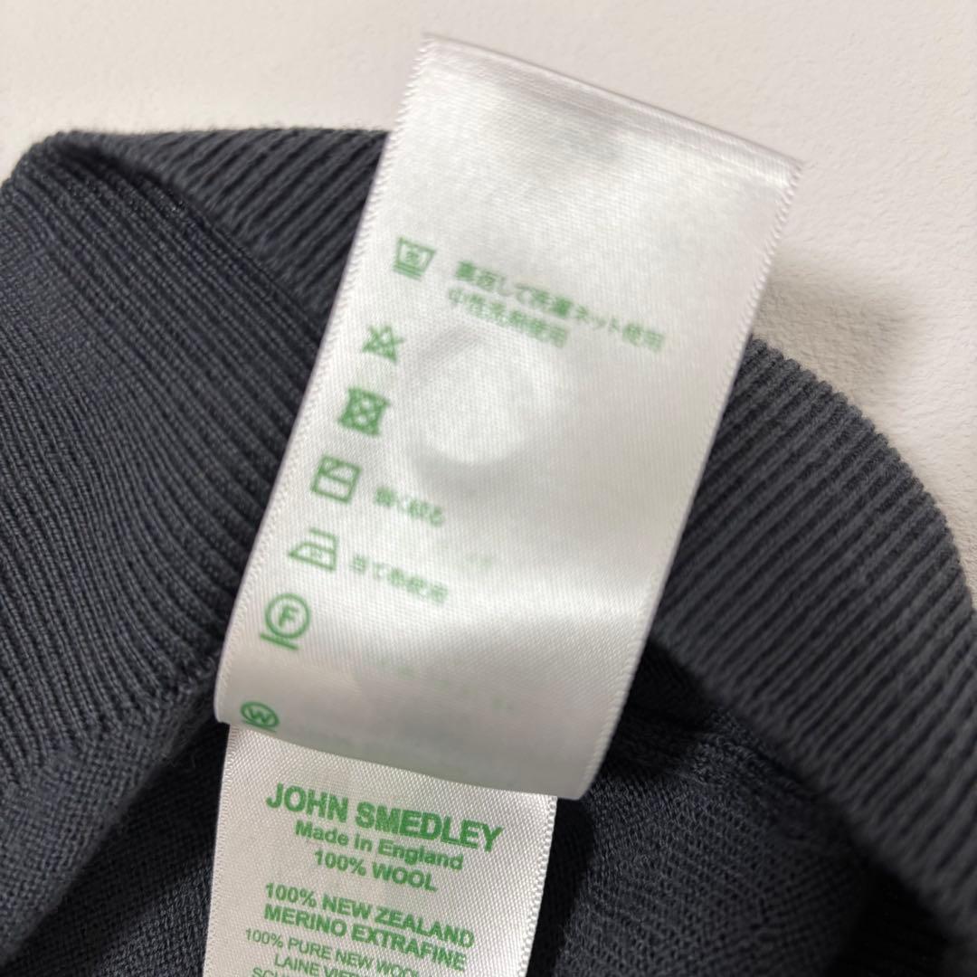 ジョンスメドレー×ユナイテッドアローズ メリノウール ニットポロシャツ グレーL