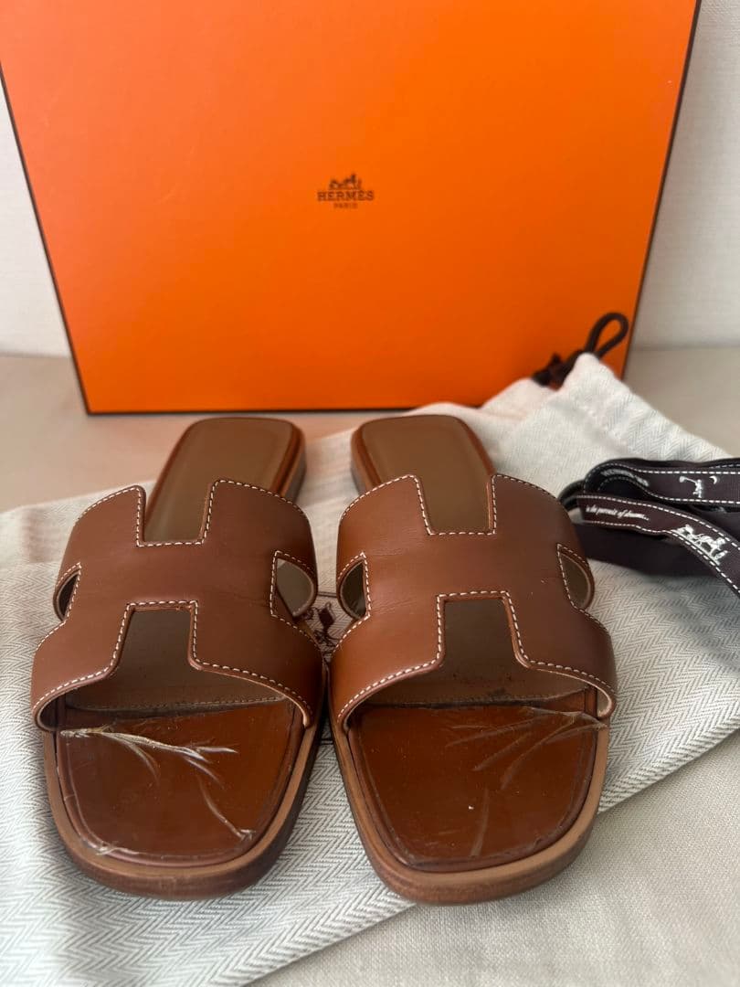 【最終価格！】HERMES　エルメス　オラン　サンダル　35 ゴールド　ブラウン