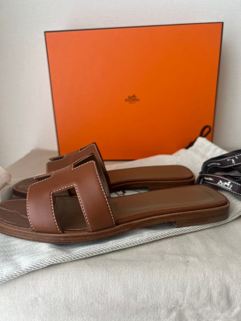 【最終価格！】HERMES　エルメス　オラン　サンダル　35 ゴールド　ブラウン