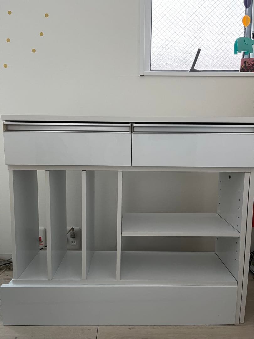伸縮デスク　カウンター下収納　キッチンカウンター