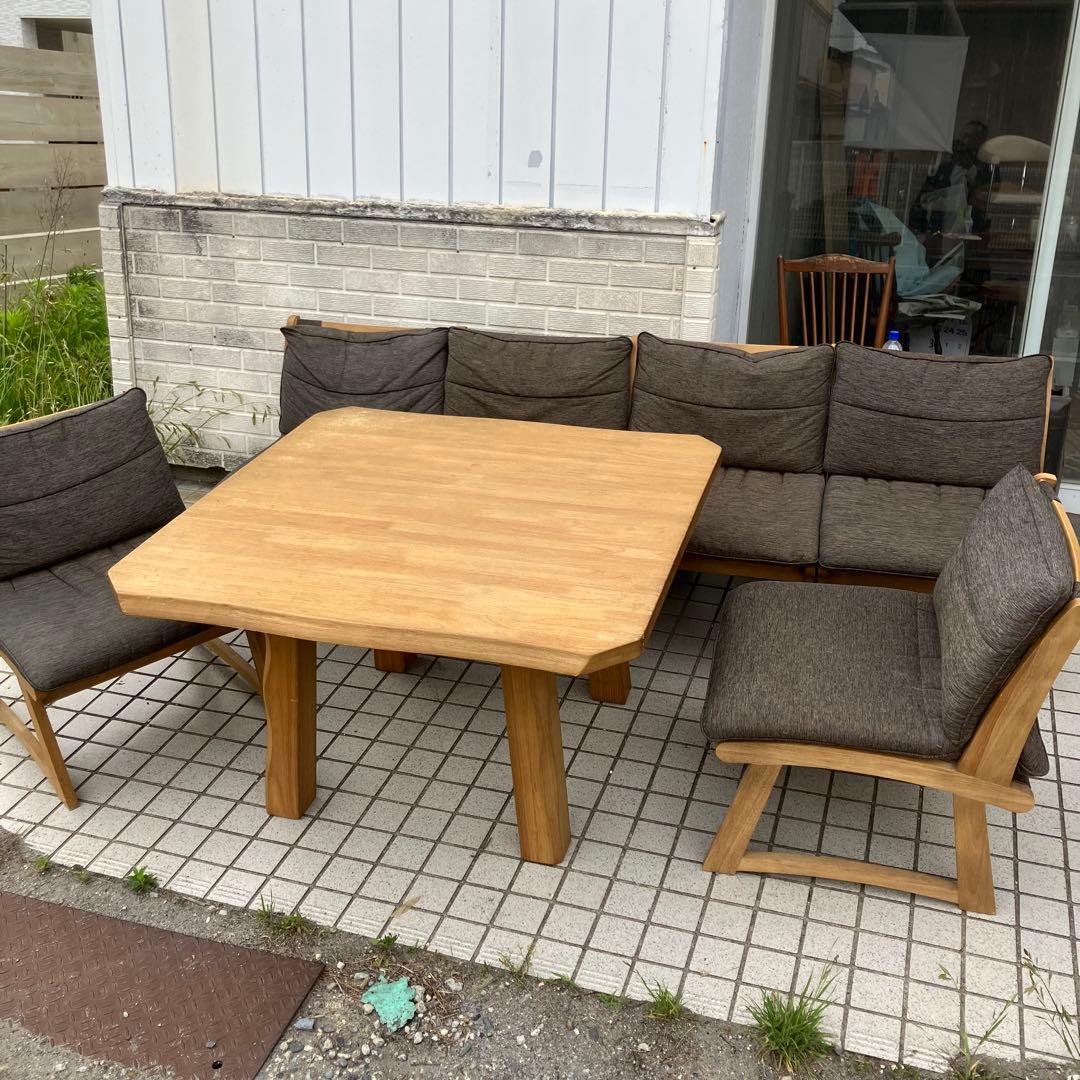 ① 北欧レトロ ミキモク 雅 木製フレーム アームレスチェア 一人掛けソファー