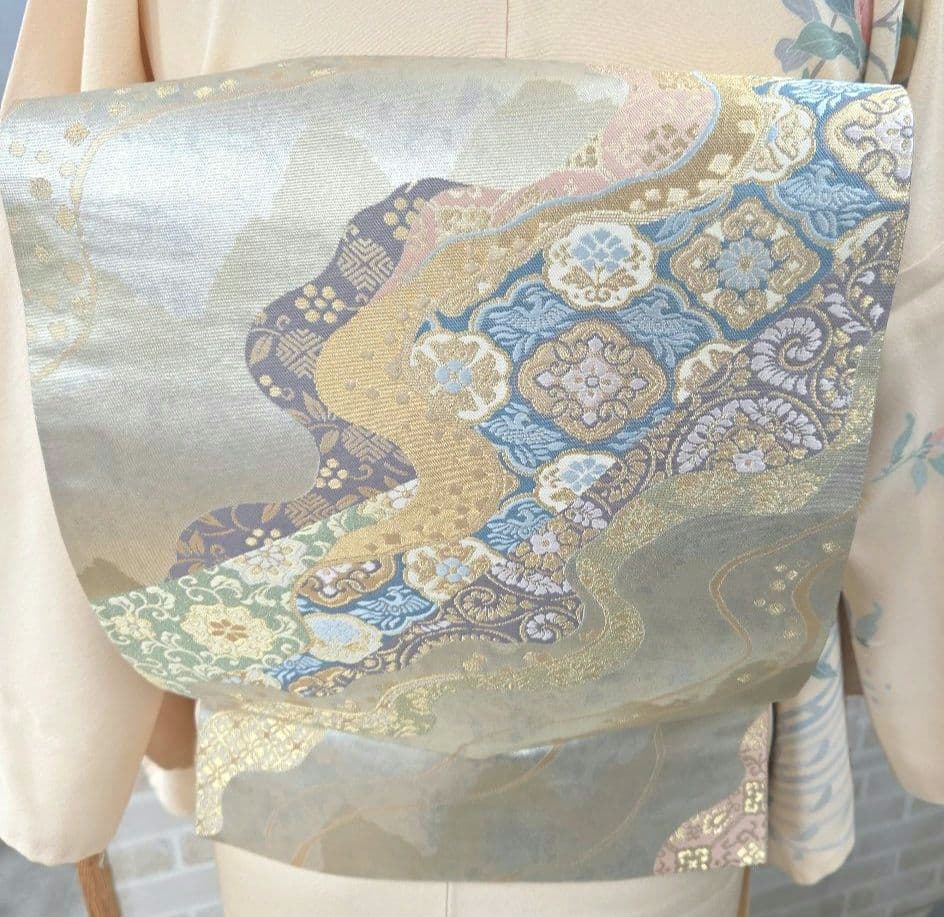 訪問着 4点フルセット、着物 袋帯、帯締め、帯揚げ