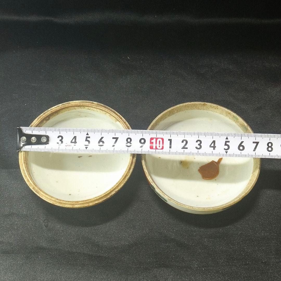 中国骨董 清時代粉彩小物入れ 朱肉合 同治年製古玩 手描き 古美術品 コレクター