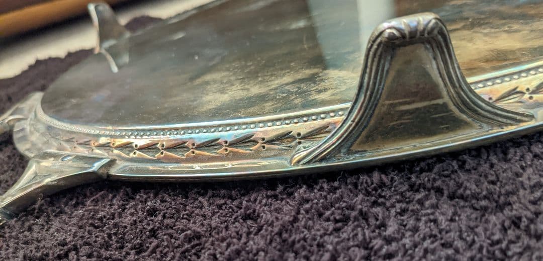 希少品◆Silver plated tray English c.1889-90