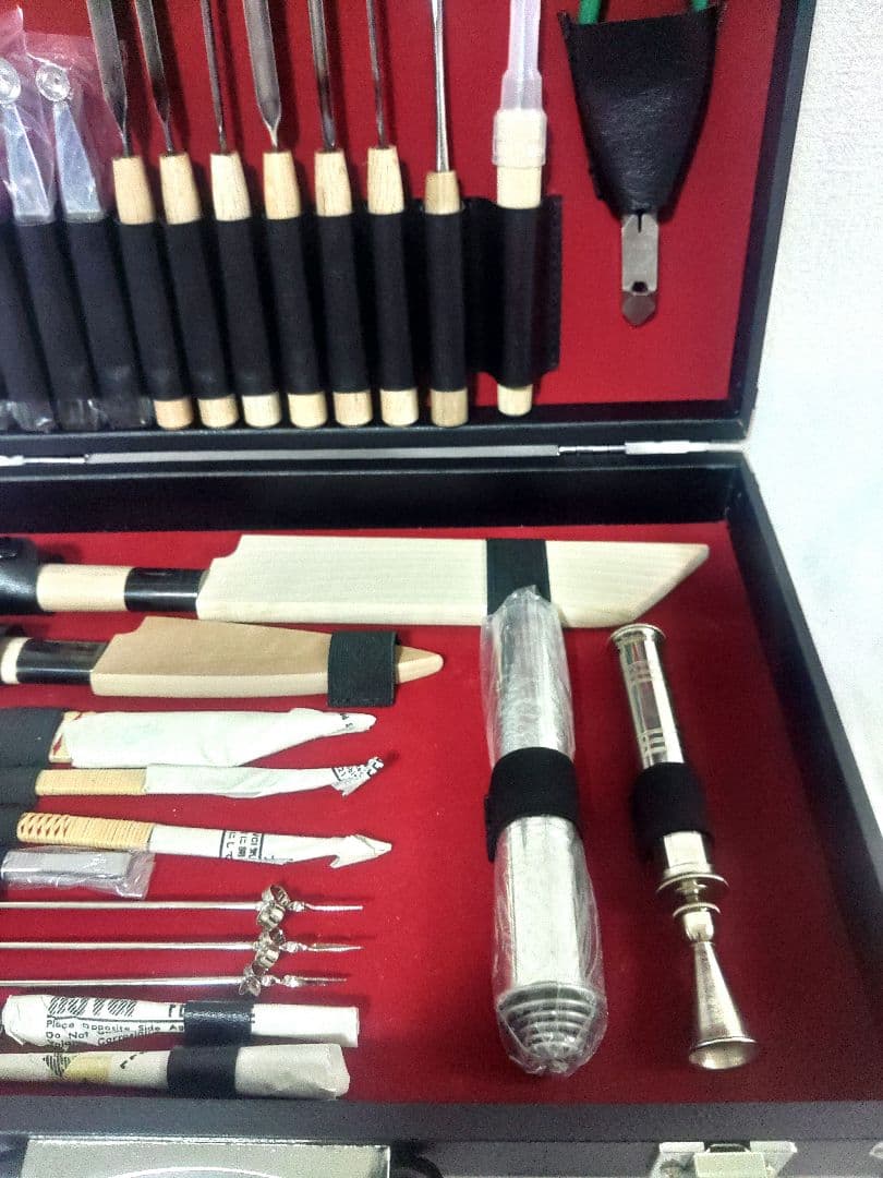 高級むきものセット　包丁　氷彫刻　細工切り【堺包丁】ケース　鍵付き