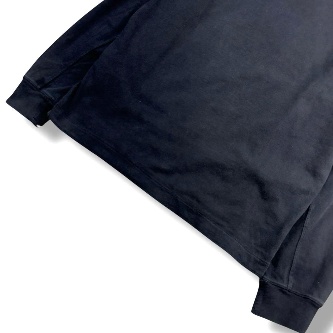 ストーンアイランド クルーネック 長袖 シャツ ワッペン ブラック黒 S