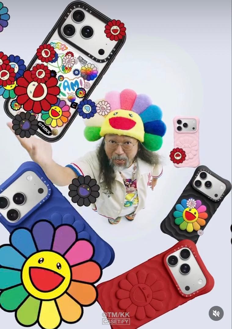 【新品/レッド】CASETiFY×村上隆 ウェーブシリコンフラワースマホケース