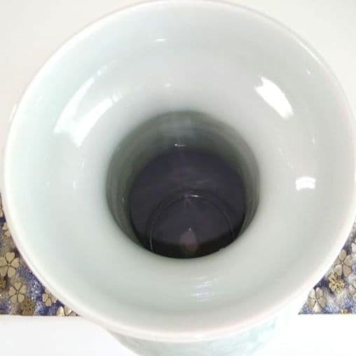 中国龍泉窯 青磁牡丹文瓶 双耳壺 中国美術 青磁 高さ38cm 牡丹文