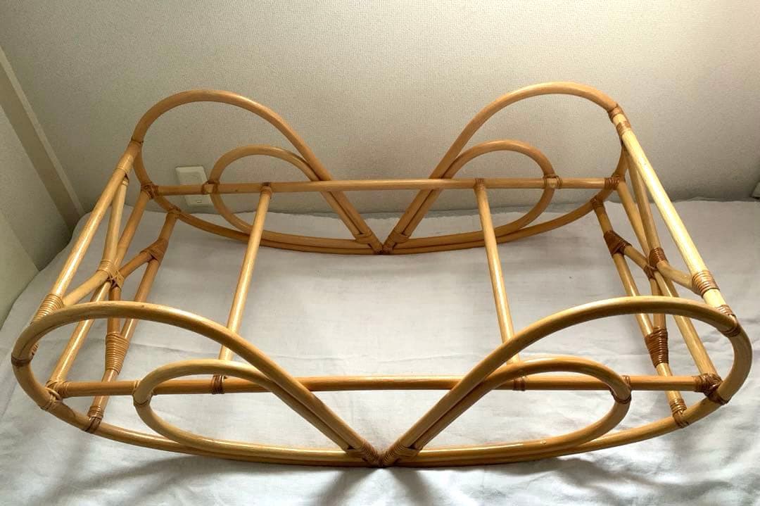 ベビーベッド籐ラタンゆりかご送料込ベビーベットクーファン