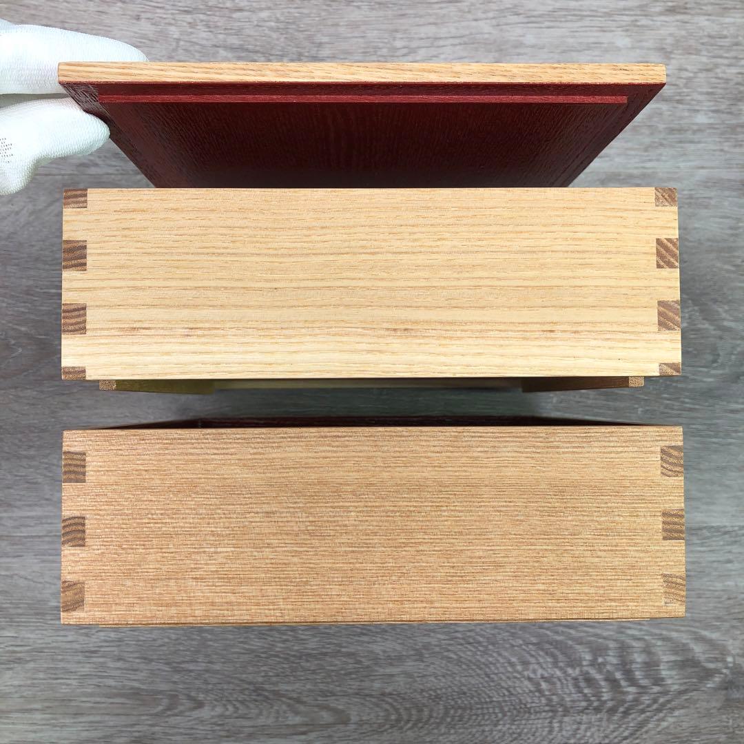 松屋漆器店 重箱 白木塗タモ6.0 二段 6寸 内朱 日本製 匿名配送
