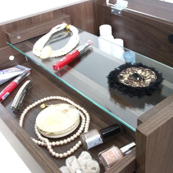 469　ドレッサースツール 2点セット 鏡台 ミラー ダークブラウン