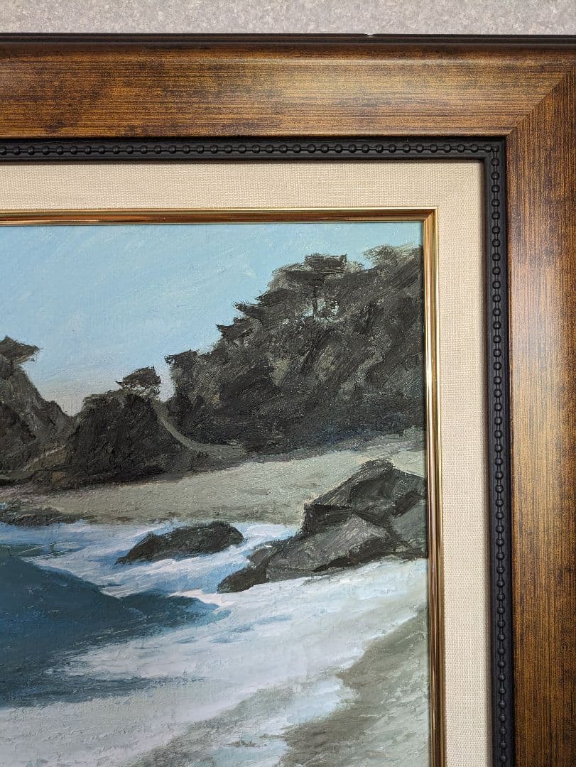 神貞一作　油彩画F8号　肉筆