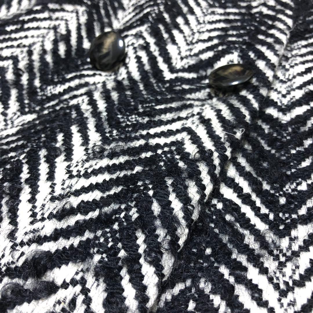 白タグ✨　マックスマーラ　Pコート　ツイード　ヘリンボーン　モヘア混✨　グレー