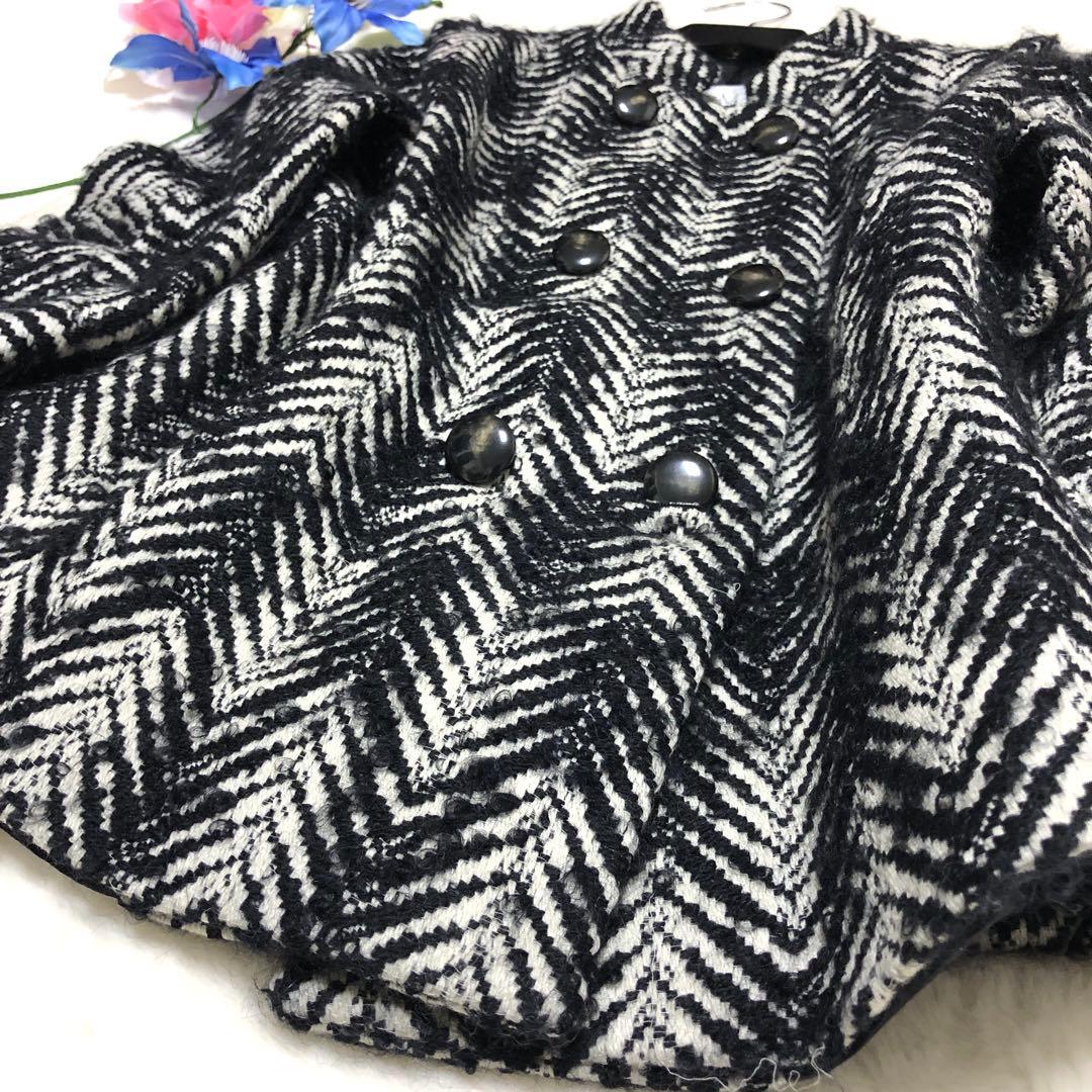 白タグ✨　マックスマーラ　Pコート　ツイード　ヘリンボーン　モヘア混✨　グレー