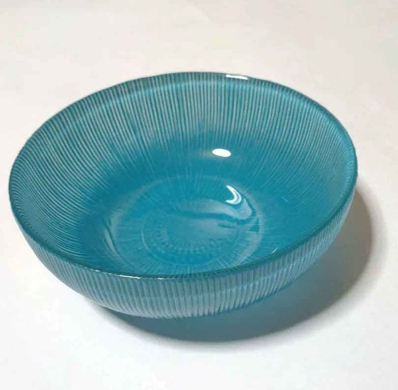 デザートボウル ■ 5点 ガラスボウル 皿 オリエンタル柄 青 蚤の市