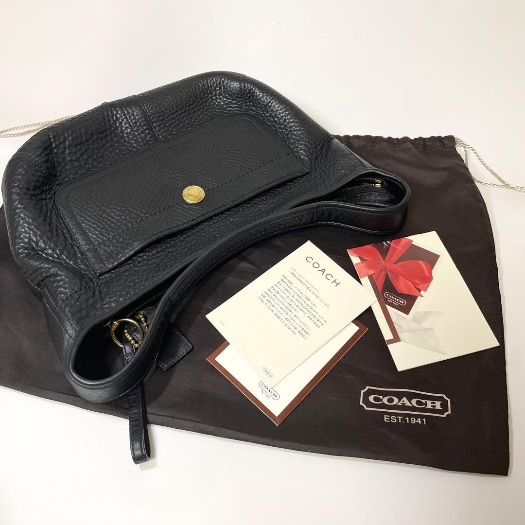 未使用保管品✨️COACH ショルダーバッグ アクセサリーポーチ レザー 黒