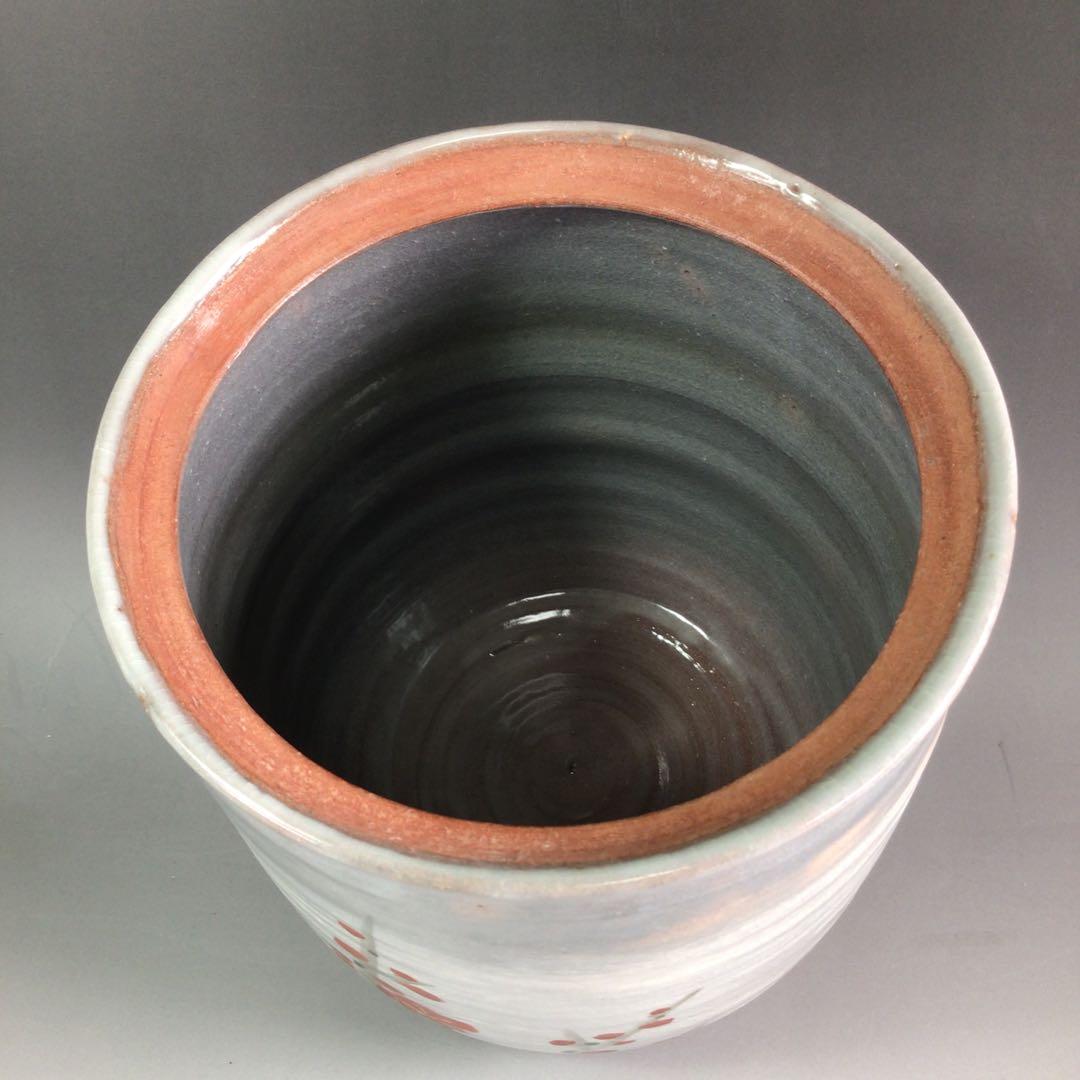 Ｐ９７７　水指　『玉欽造』『金彩梅絵』『一重口水指』　共箱　茶道具