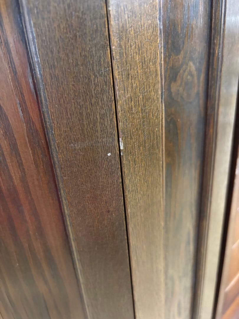 T61 ダークブラウン コーナーキャビネット 昭和レトロ