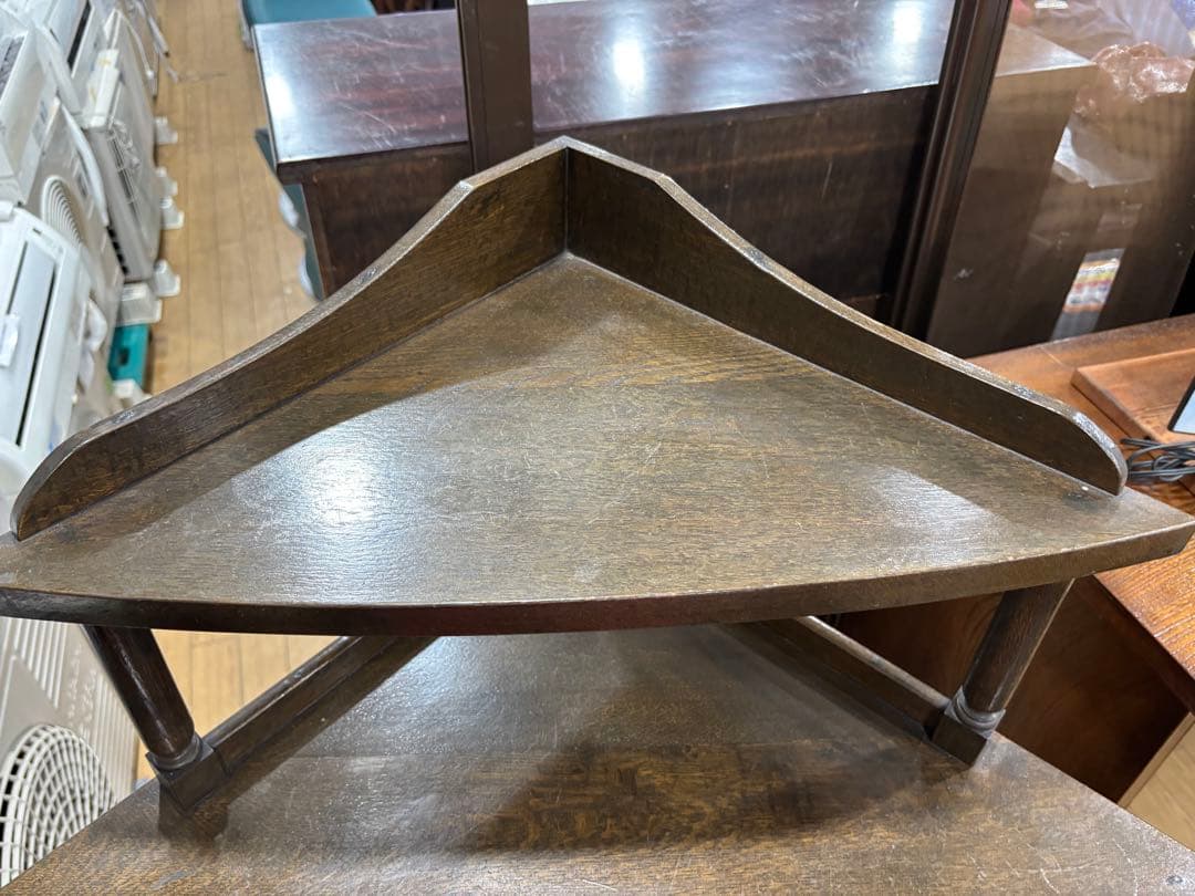 T61 ダークブラウン コーナーキャビネット 昭和レトロ