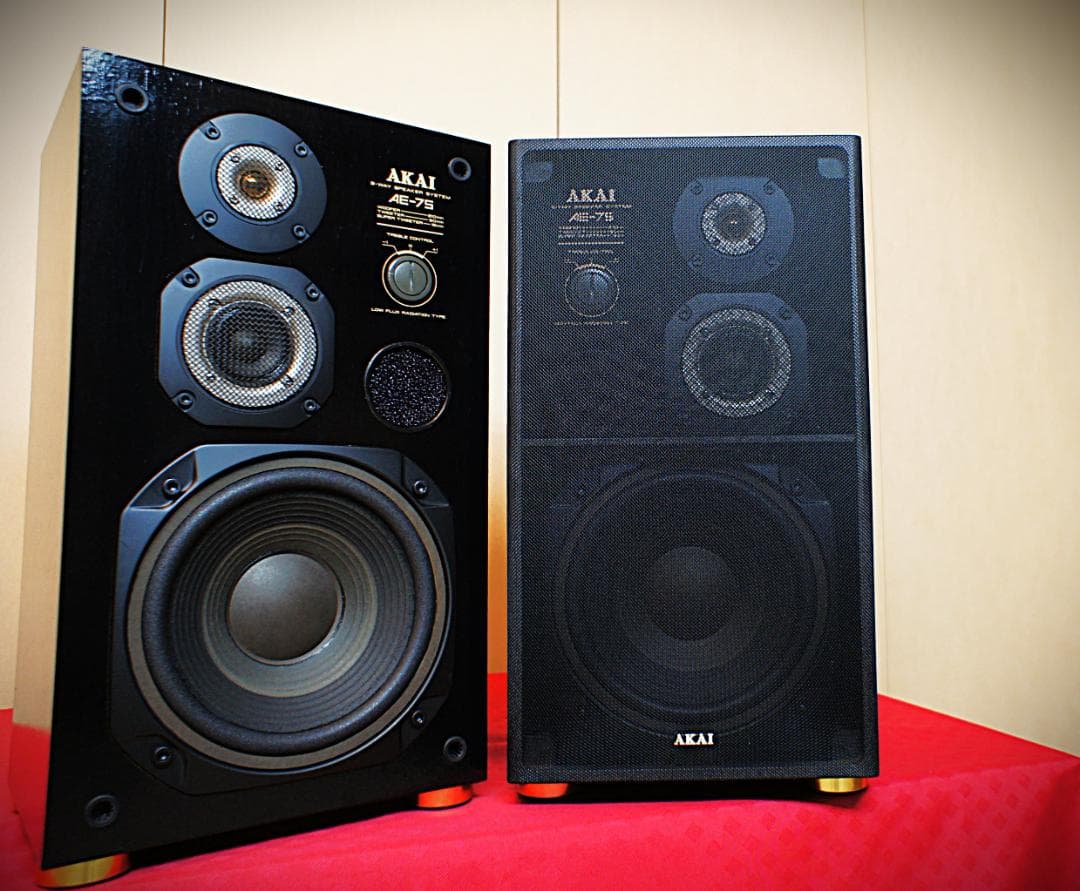 【超美品】希少逸品AKAIアカイ スピーカー AE-75メンテ済ブラックリモデル
