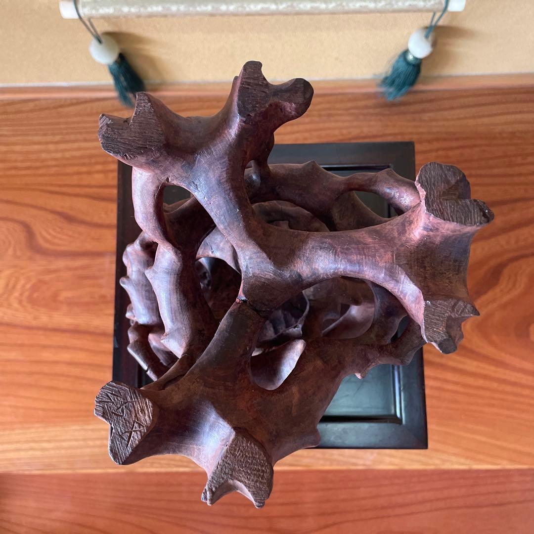 中国古玩 唐木 根台 根卓天然彫 花台 香炉台 盆栽台