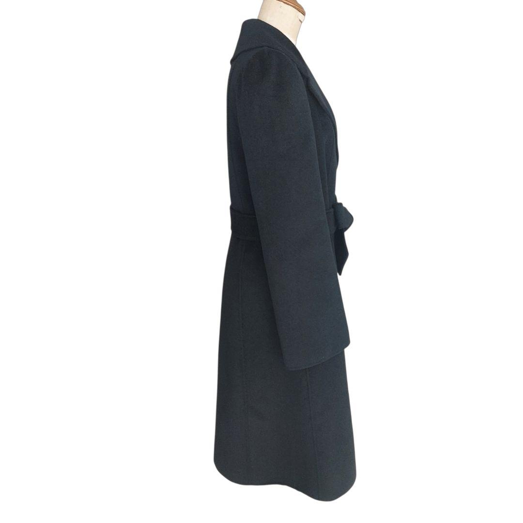美品✨EPOCA アンゴラカシミヤウールコート　40 ベルト　Aライン　黒