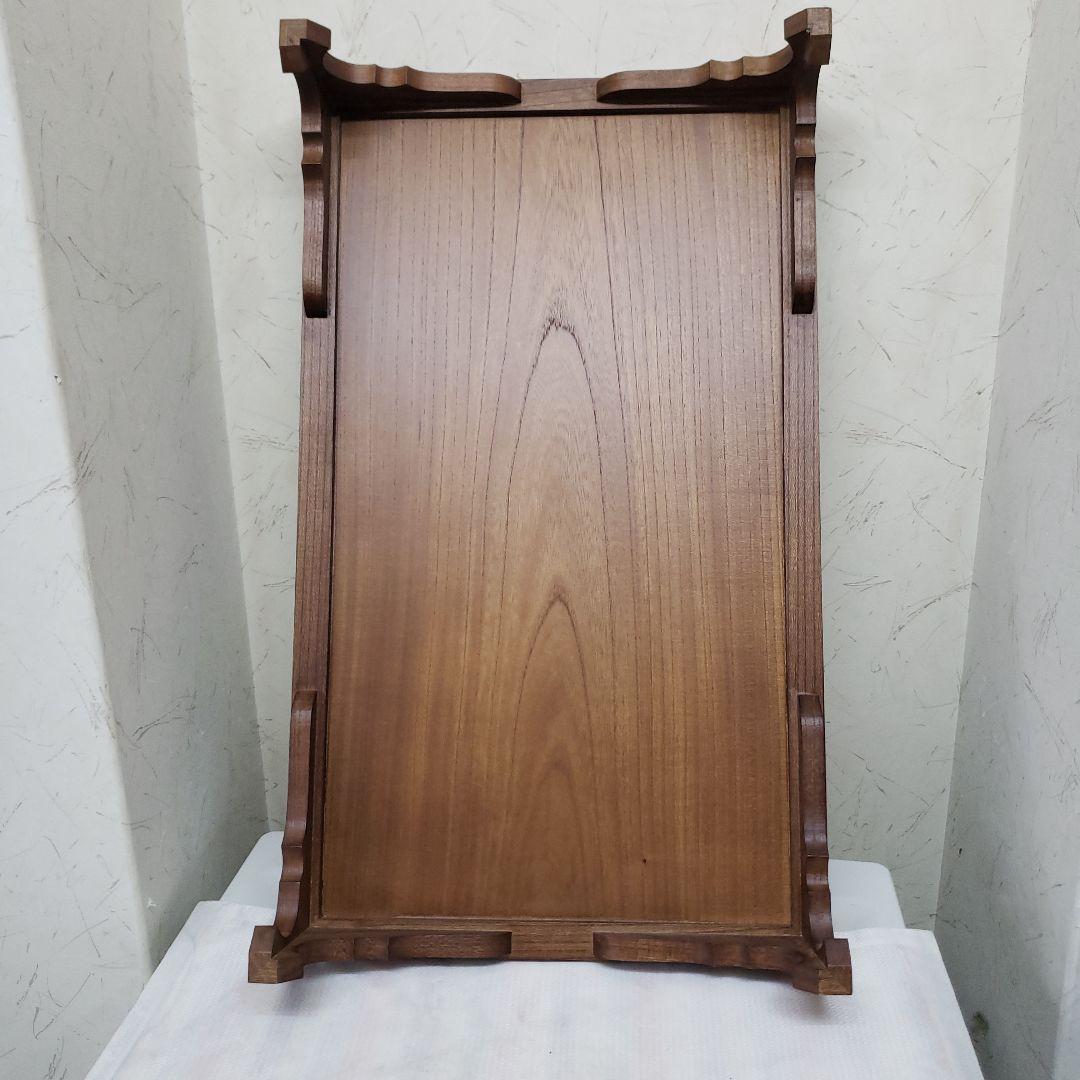 蔵出し特価　本欅無垢材　花台　艶消し ５９×３５×１０cm