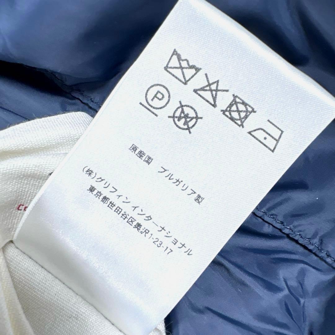 ピレネックス　バジーレ　ダウンジャケット　ロゴワッペン　スタンドカラー　ネイビー