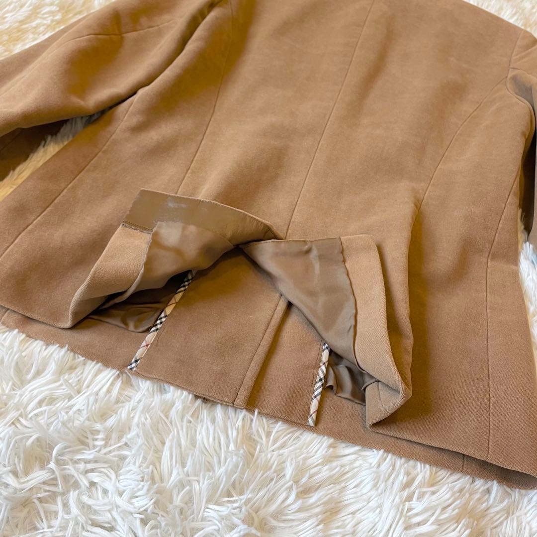 美品✨バーバリー ロンドン L相当 ウールコート 上質ショートコート レザー切替