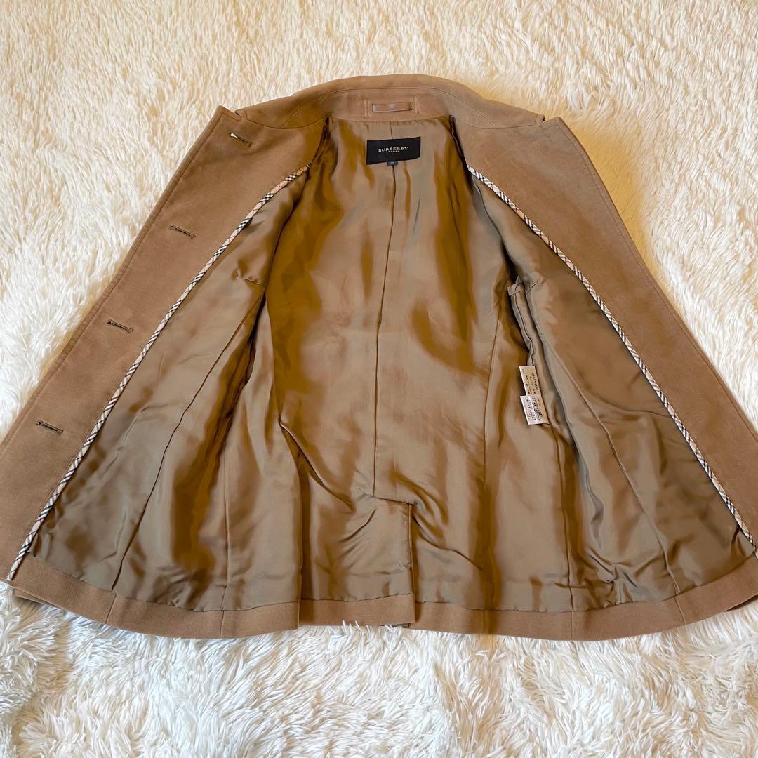 美品✨バーバリー ロンドン L相当 ウールコート 上質ショートコート レザー切替