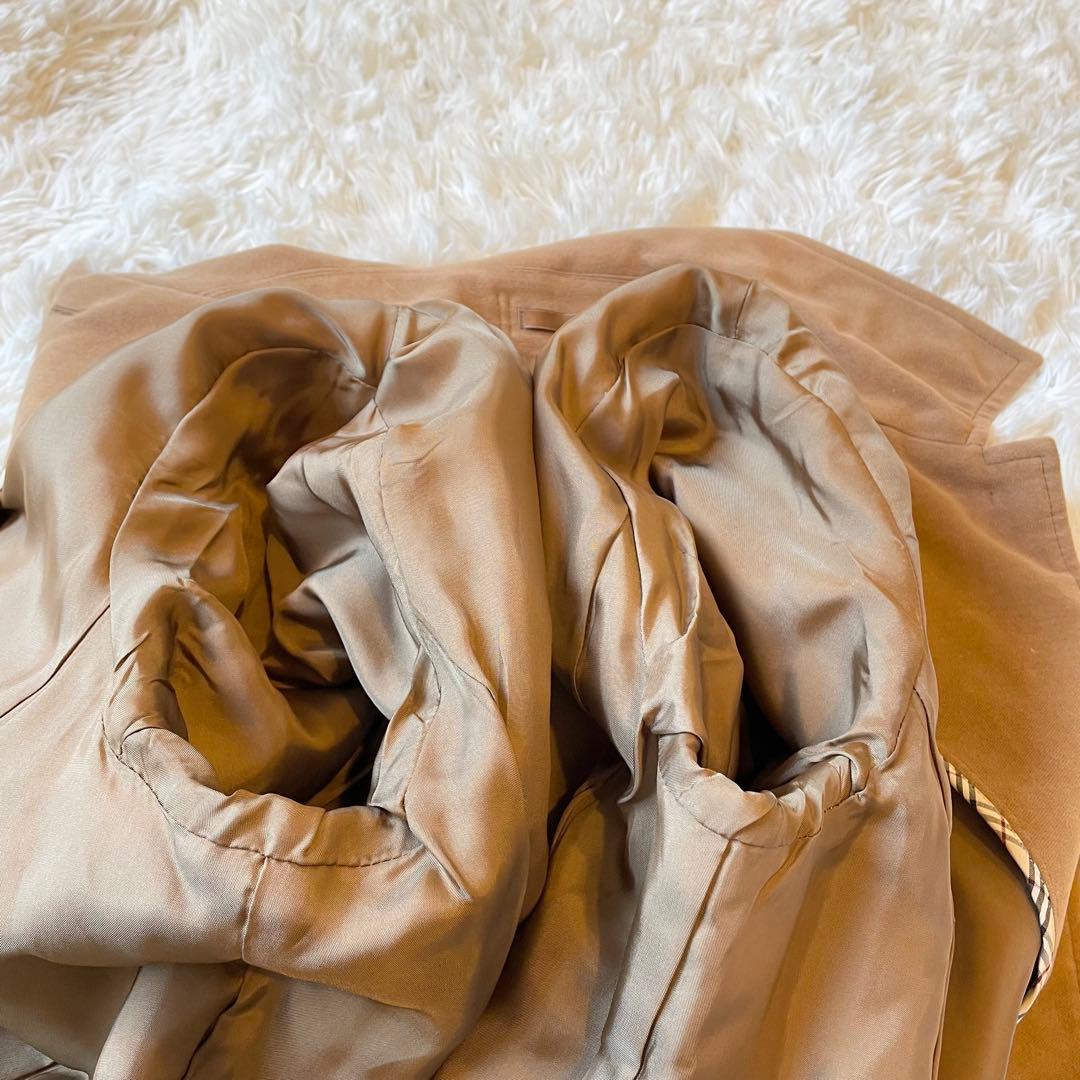 美品✨バーバリー ロンドン L相当 ウールコート 上質ショートコート レザー切替