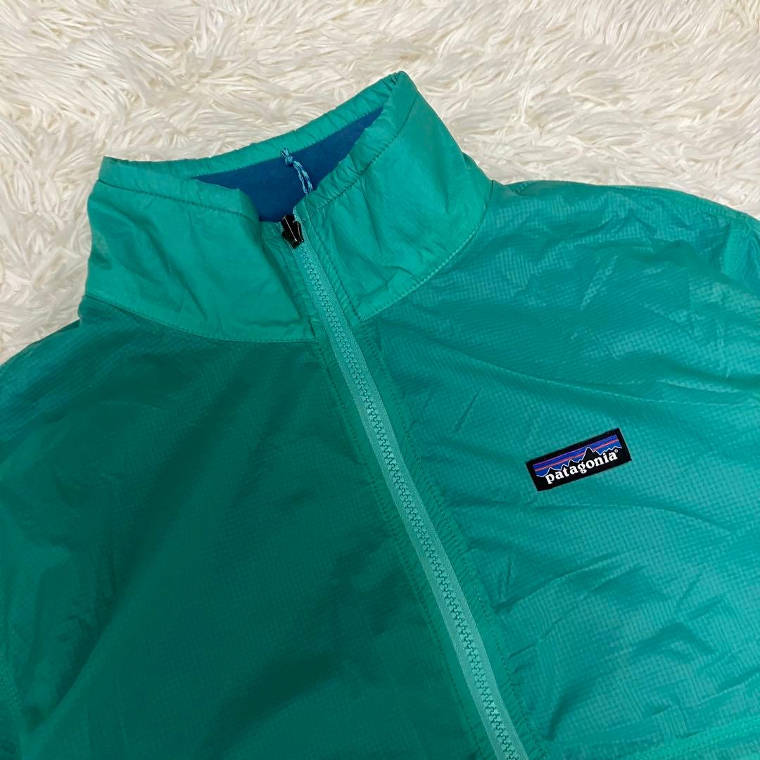 patagonia ロゴ入りリバーシブルブルゾン　ジャンパー　フリース　緑　青