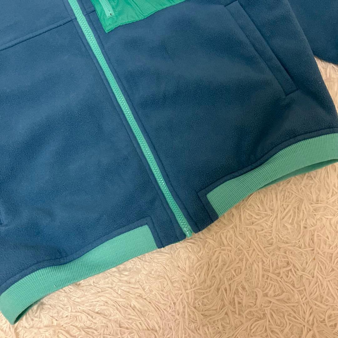 patagonia ロゴ入りリバーシブルブルゾン　ジャンパー　フリース　緑　青