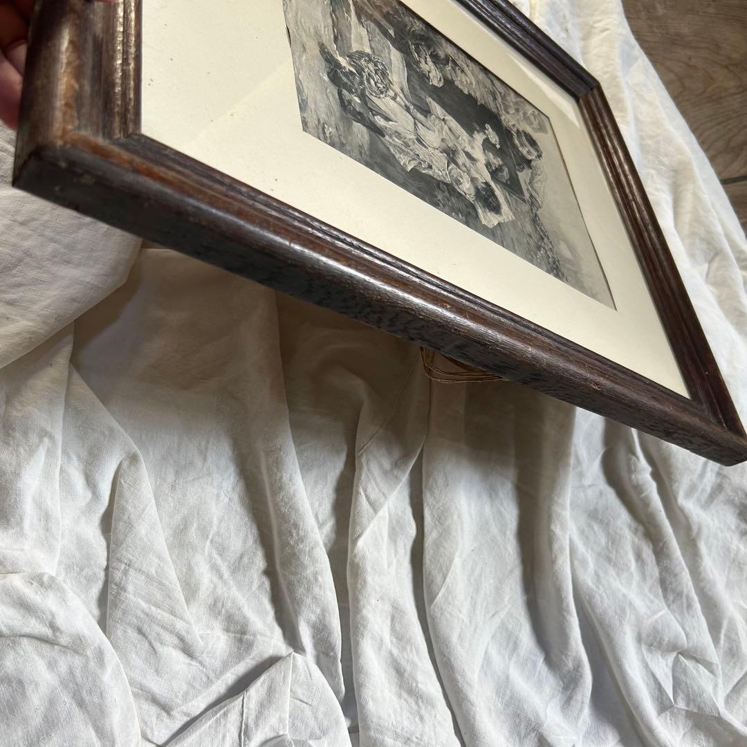 フランスアンティーク　フレデリックモーガン　リトグラフ　絵画　壁掛け　額装品