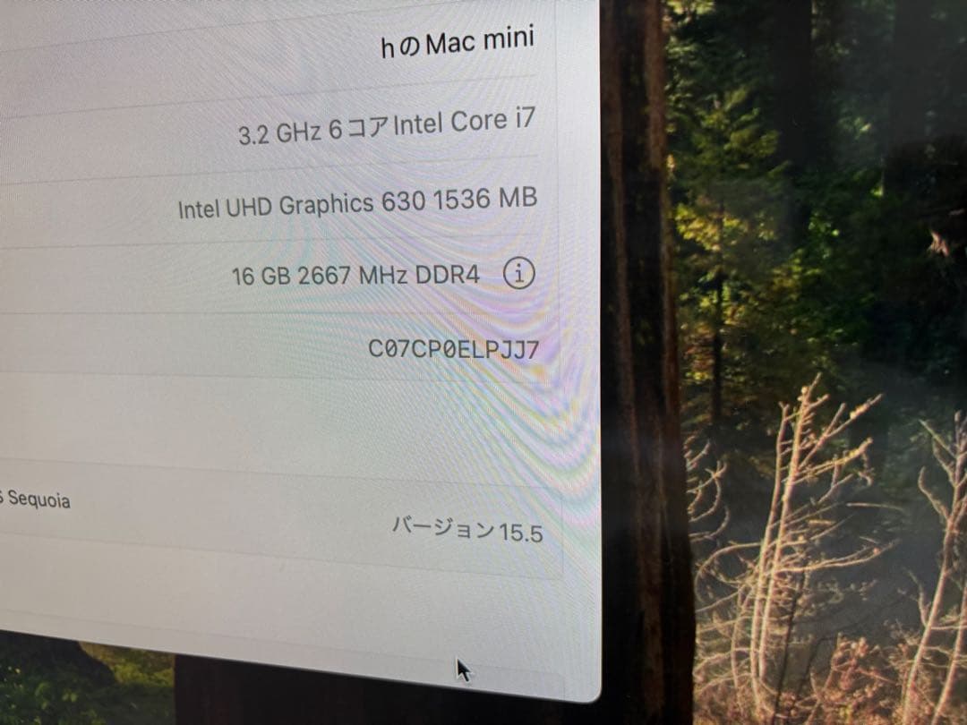 Mac mini 2018 Core i7 3.2GHz 6コア 16G 256