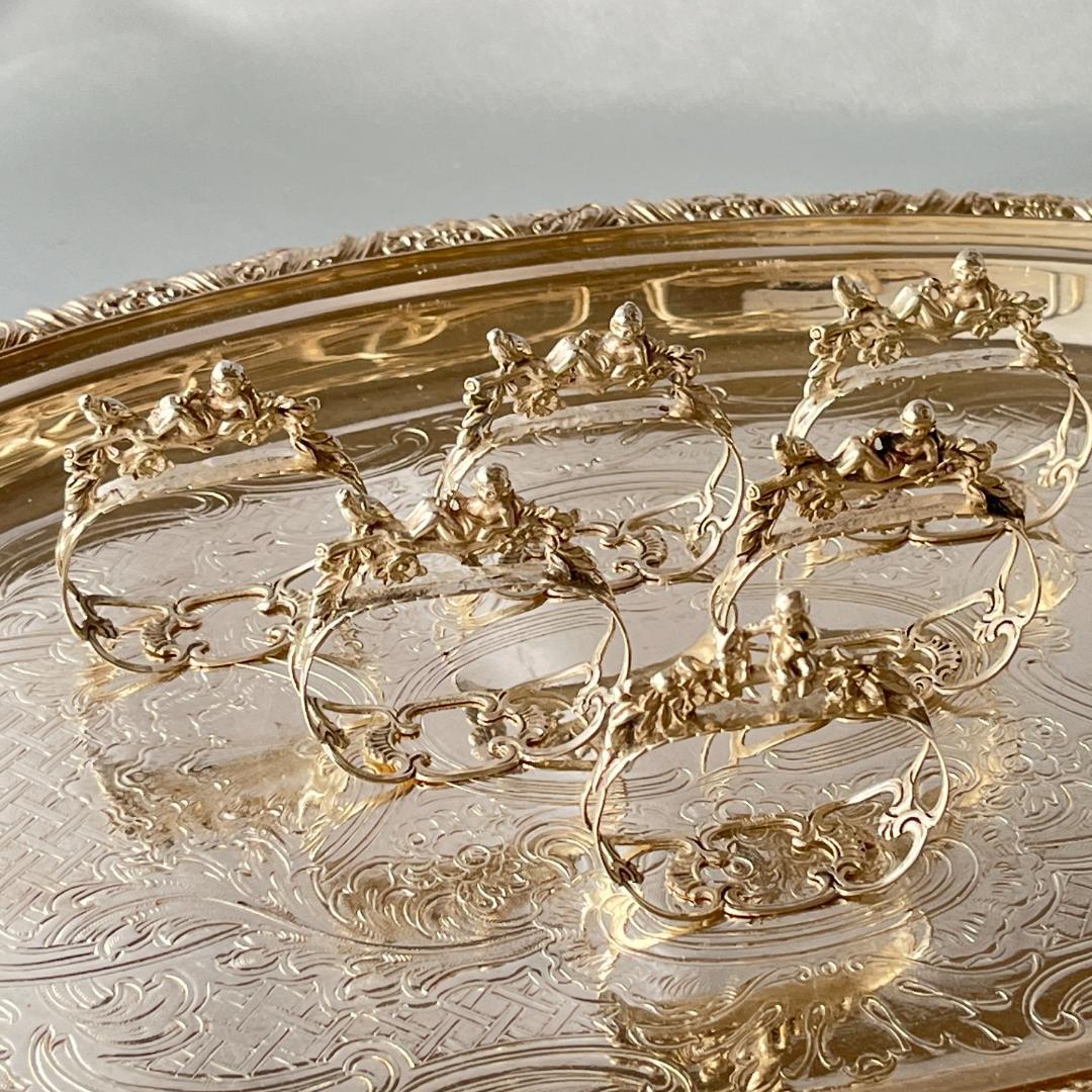 【ALBO】 天使と鳥 / 天童とリスのナプキンリング　6個【純銀】