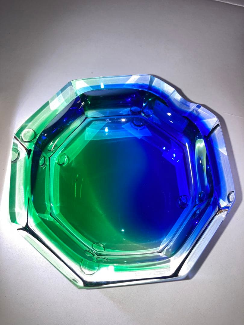 ベネチアングラス　ムラーノガラス 八角形灰皿