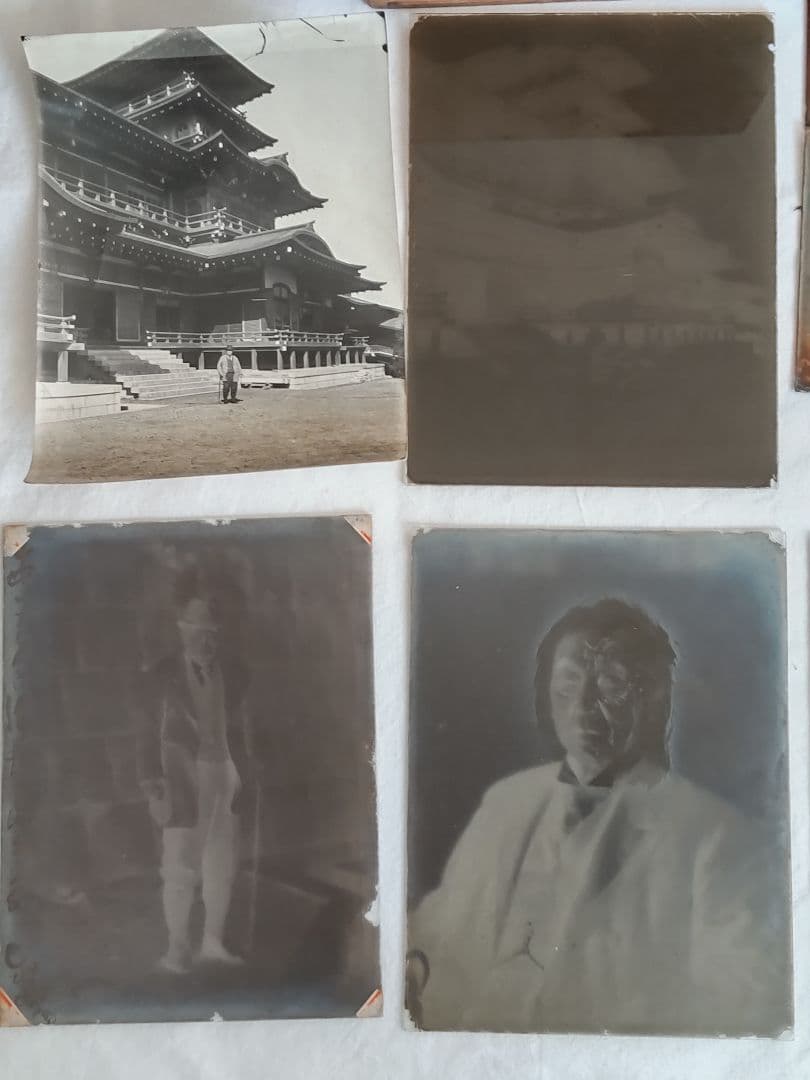 浅野総一郎ガラス写真乾板１3枚木箱付き