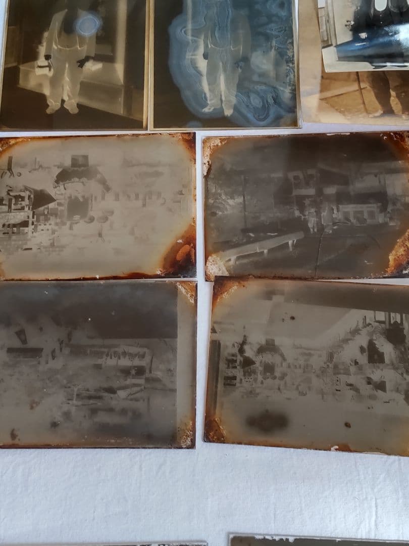 浅野総一郎ガラス写真乾板１3枚木箱付き