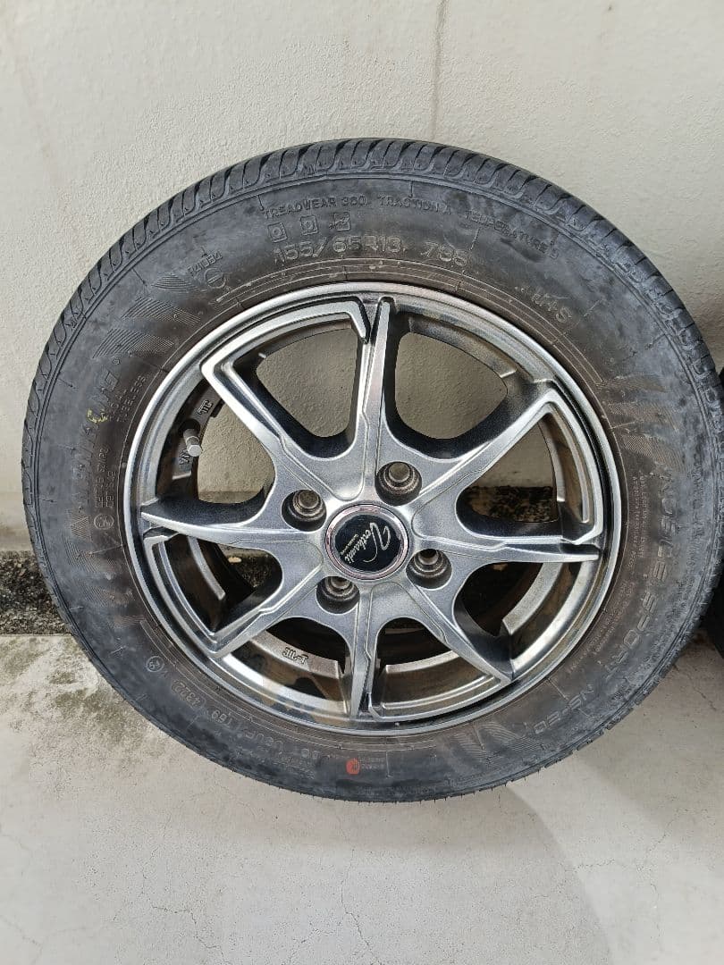 【手渡し限定】13インチ ホイール 155/65R13 夏タイヤ 4本セット