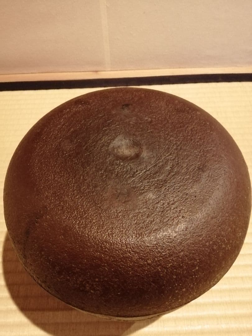 【茶事具】釜師浄清　千鳥地紋尻張釜　茶釜　釜397