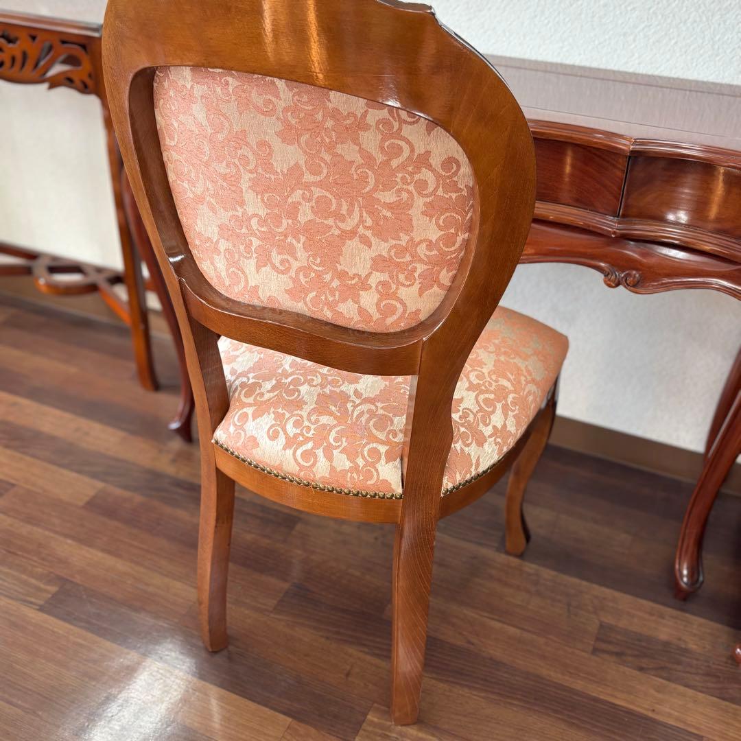 イタリア製クラシックスタイル ダイニングチェア ピンク