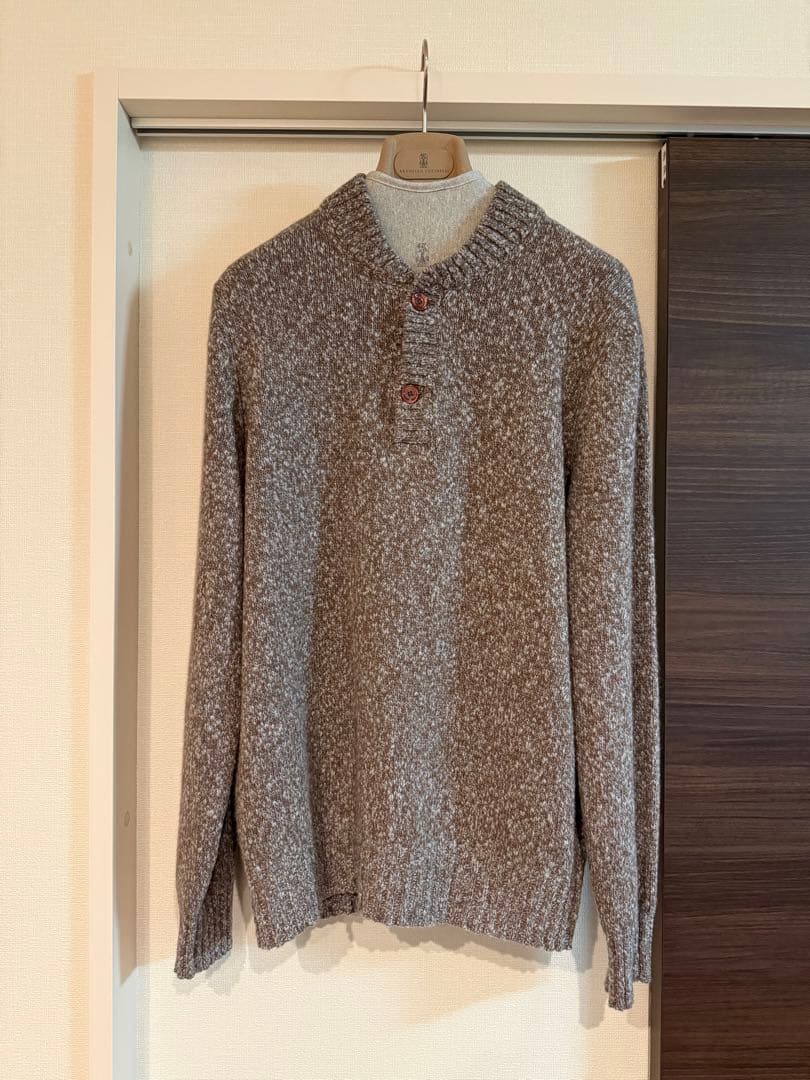 新品！2024awブルネロクチネリ ヘンリーネックセーターカシミヤ ドネガル48